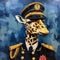 Navy Giraffe Collage Expressionism Wall Art In Paula Scher Style