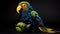 Navy Knitted Parrot Toy: Intricate 3d Printed Wildlife Inspired By Pieter Hugo