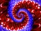 Navy red flower spiral abstract fractal effect pattern background. Floral spiral abstract pattern fractal. Incredible green flower