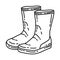 Navy Sailor Boots Icon. Doodle Hand Drawn or Outline Icon Style