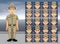 Navy Service Khaki Cartoon Emotion faces Vector Illustration