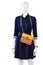 Navy shirt with bicolor purse.
