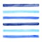 Navy, sky blue watercolor vector stripes, long brush strokes set