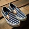 Navy Striped Vans Slip On: A Stylish Blend Of Matthias Haker And Tokio Aoyama