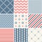 Navy vector seamless patterns collection