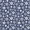 Navy white scatter ditsy seamless print background design