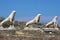 The Naxian Lions Terrace in the archaeological site of the island of Delos, Myconos, Cyclades