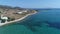Naxos beach in the Cyclades in Greece seen from the sky
