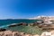 Naxos, Greece - July 12, 2019: View of Naxos capital Chora