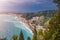 Naxxos, Sicily - Beautiful aerial landscape view of Giardini Naxxos town and beach