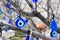 Nazars, Turkish Evil eye charms on the tree. Goreme. Cappadocia. Turkey