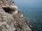 Nazi bunker from the WWII overlooking the seashore of Momterosso al mare in Cinque Terre region