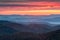 NC Sunrise Over Majestic Mountain Peaks and Valleys
