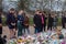 ND- 16 March 2021: Mourners observing the flowers and tributes at Clapham Common Bandstand, in memory of Sarah Everard, who was