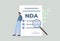 NDA - Non-Disclosure Agreement document concept illustration. Employee and employer contracts. Agreement form, signature