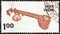 NDIA - CIRCA 1974: A stamp printed in India shows a sitar traditional instrument, circa 1974.