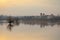 Neajlov river Delta and Comana Monastery at sunrise