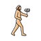 neanderthal human evolution color icon  illustration