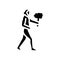 neanderthal human evolution glyph icon  illustration