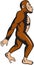 Neanderthal Man Walking Side Cartoon