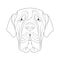 Neapolitan Mastiff dog easy coloring cartoon vector illustration. Isolated on white background