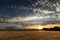 Near Caistor, Lincolnshire, UK, July 2017, View of Lincolnshire Wolds and a sunset