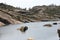 Near Ezaro river waterfal. Sea. Rocks. Landscape