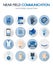 Near Field Communication Technology Flat Icons Set