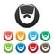 Neat beard icons set color vector