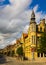 Neat residential stone houses along summer street of Diksmuide, Belgium