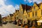 Neat residential stone houses along summer street of Diksmuide, Belgium