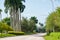 Neat and tidy landscaped streets in Weston Florida USA