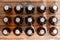 Neatly aligned rows of bottled craft beer