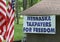 Nebraska Taxpayers for Freedom sign at Tea Party Rally