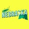 Nebraska vintage 3d vector lettering. Retro bold font, typeface. Pop art stylized text. Old school style letters. 90s
