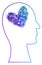 Nebula heart in human head. Unconditional love concept