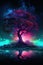 Nebulae fantasy tree of life, in the style of vibrant illustrations