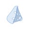 Nebulizer mask icon .Contour vector illustration of aerosol lung respiration . Respiratory mask