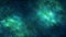 Nebulous Green and Interplanetary Blue Cosmic Abstract Pattern