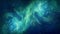 Nebulous Green and Interplanetary Blue Cosmic Abstract Pattern