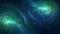 Nebulous Green and Interplanetary Blue Cosmic Abstract Pattern