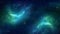 Nebulous Green and Interplanetary Blue Cosmic Abstract Pattern