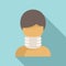 Neck bandage icon flat vector. Accident fracture
