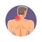 Neck injury pain or ache isolated icon medicine and healthcare