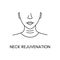 Neck rejuvenation line icon in vector, neck wrinkle illustration.