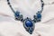 Necklace with blue oval