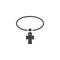 Necklace with cross pendant vector icon