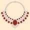 necklace female with red precious stones