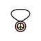 Necklace, peace icon. Simple color with outline vector elements of flower children icons for ui and ux, website or mobile