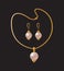 Necklace Pearl Elegant Earrings Golden Accessories